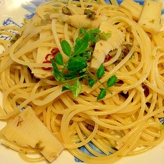 リメイク☆タケノコの煮物で春のパスタ